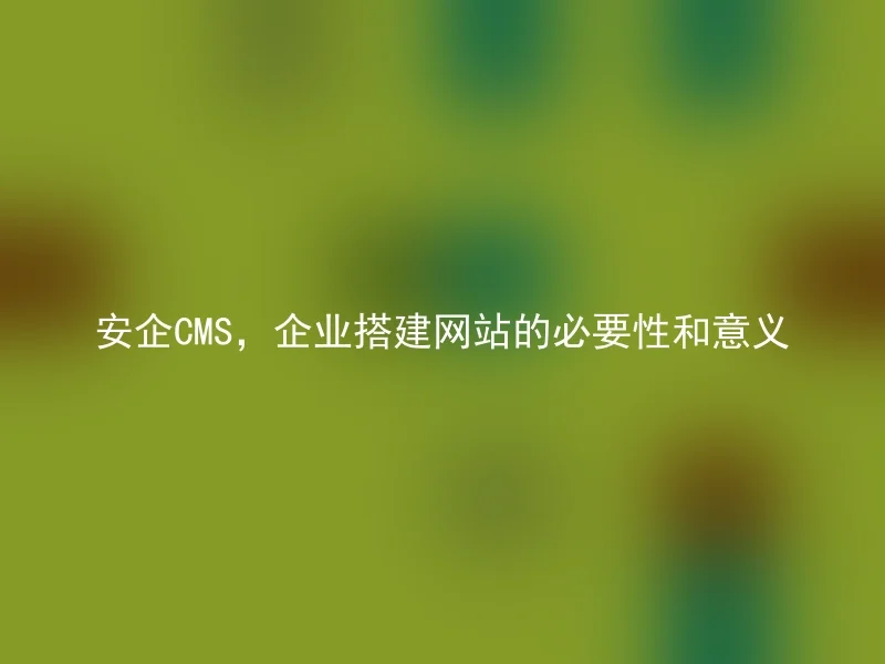 安企cms，企业搭建网站的必要性和意义 安企cms Anqicms