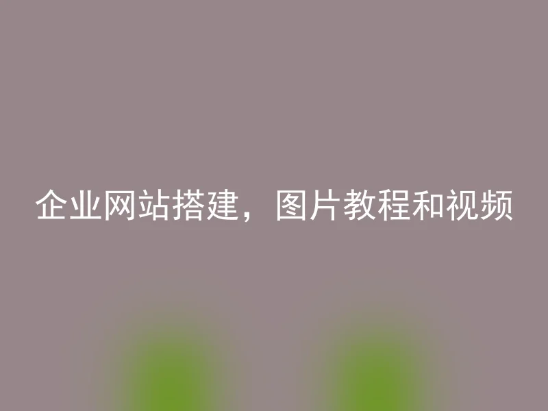 企业网站搭建，图片教程和视频