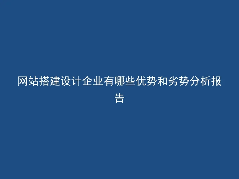 网站搭建设计企业有哪些优势和劣势分析报告