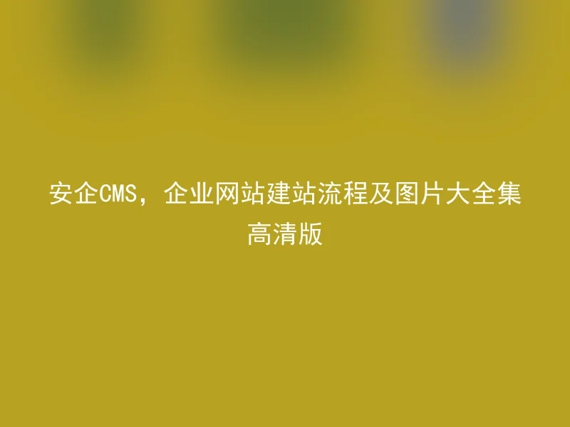 安企CMS，企业网站建站流程及图片大全集高清版